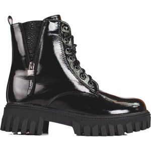 Šněrovací černé lakované kotníkové boty GD-FL2044B Velikost: 37