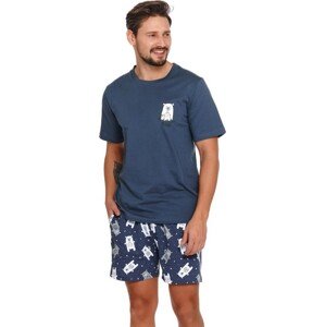 Tmavě modré krátké pyžamo "BEAR" Velikost: XL
