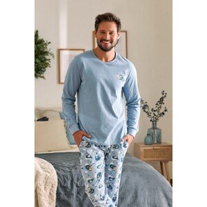 Světle modré pyžamo s potiskem lenochodů Velikost: S