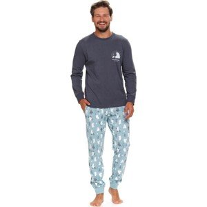 Šedo-modré pánské pyžamo s potiskem ledních medvědů Velikost: L