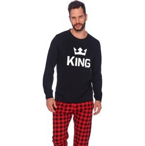 Černo-červené dlouhé pyžamo KING Velikost: 2XL