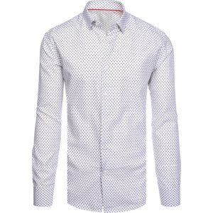 Bílá košile s jemným vzorem DX2507 Velikost: 2XL