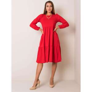 Červené dámské šaty RV-SK-5832.18X-czerwony Velikost: S