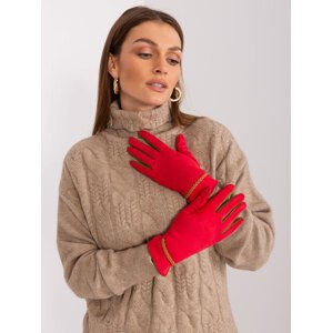 Červené elegantní rukavice AT-RK-238601.78-red Velikost: S/M