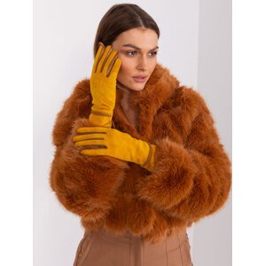 Hořčicové elegantní rukavice AT-RK-238601.78-dark yellow Velikost: L/XL