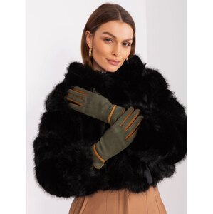 Tmavé khaki elegantní rukavice AT-RK-238601.31P-dark khaki Velikost: L/XL