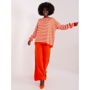 Oranžový pruhovaný komplet kalhot a svetru BA-KMPL-2209.61P-orange Velikost: ONE SIZE