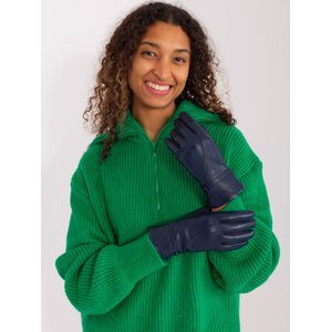 Tmavě modré koženkové rukavice AT-RK-239802.28-dark blue Velikost: L/XL