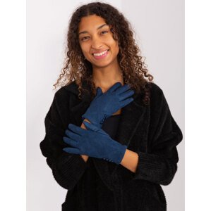 Tmavě modré rukavice s knoflíčky AT-RK-239302.10X-dark blue Velikost: S/M