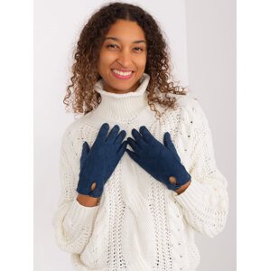 Tmavě modré vzorované pletené rukavice AT-RK-239502.87-dark blue Velikost: S/M