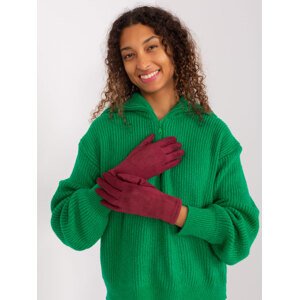 Bordó hladké zateplené rukavice AT-RK-2370.95-bordo Velikost: L/XL