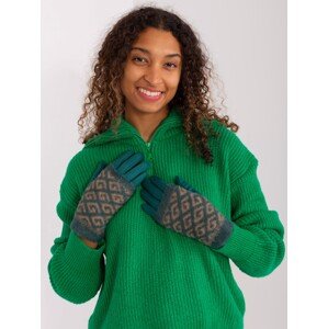 Modro-zelené vzorované rukavice AT-RK-2310.89-blue Velikost: L/XL