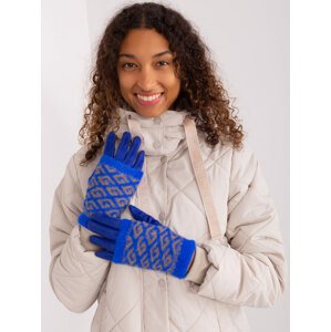 Modré rukavice se vzorem AT-RK-2310.88-kobalt Velikost: S/M