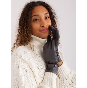 Tmavě šedé koženkové rukavice AT-RK-239802.28-dark grey Velikost: L/XL