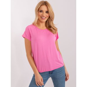 Růžové tričko s průstřihem s mašlí na zádech RV-BZ-7664.46-pink Velikost: S/M