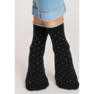 Černé vzorované ponožky Noviti SB013 35-42 Velikost: 35-38, Barva: Černá