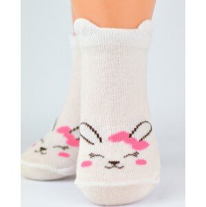 Bílé dívčí ponožky s motivem Noviti SB019 M2 Girl Króliczek Velikost: 6-12, Barva: mix color