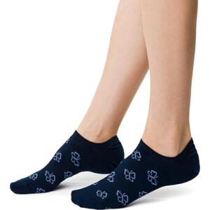 Tmavě modré dámské ponožky s motýlky Art.021 EB048,  NAVY BLUE Velikost: 35-37