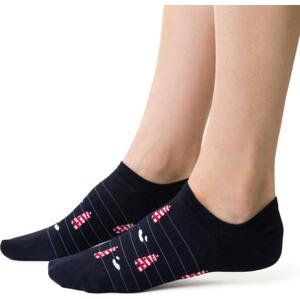 Tmavě modré unisex kotníkové ponožky se vzorem Art.117 YF004,  NAVY BLUE Velikost: 35-37