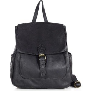 MARCO MAZZINI černý kožený batoh s kapsami (v224d) Velikost: ONE SIZE