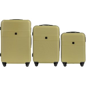 Khaki sada tří cestovních kufrů 5398-3, Luggage 3 sets (L,M,S) Wings, Tea Green Velikost: Sada kufrů