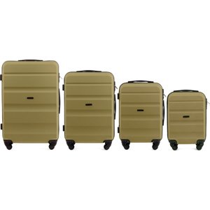 Khaki sada cestovních kufrů LOVEBIRD AT01, Luggage 4 sets (L,M,S,XS) Wings, Tea Green Velikost: Sada kufrů