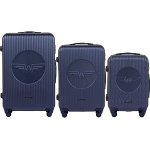 Tmavě modrá sada 3 skořepinových kufrů SWALLOW SWL01 KPL, Luggage 3 sets (L,M,S) Wings, Blue Velikost: Sada kufrů