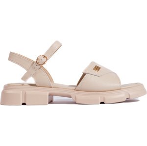 Pohodlné dámské sandály z kůže - béžové GD-FL015BE Velikost: 40