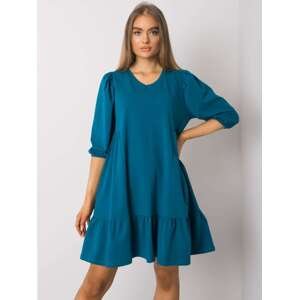 Modré dámské volné šaty RV-SK-7248.09P-sea Velikost: L/XL