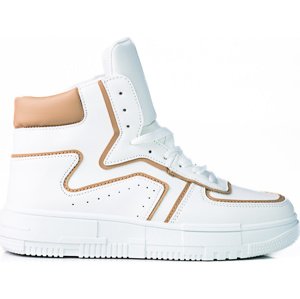 Bílo-béžové Vysoké sneakersy A88-108-2W/BE Velikost: 38