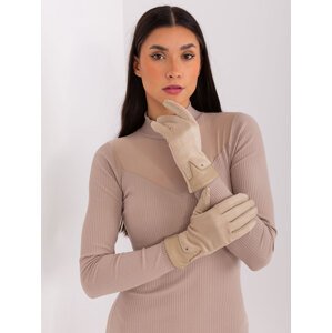 Béžové elegantní rukavice AT-RK-239507.94P-beige Velikost: L/XL