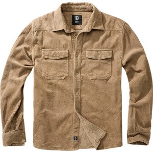 BRANDIT košile Corduroy Classic Shirt Long Sleeve Camel Velikost: 3XL