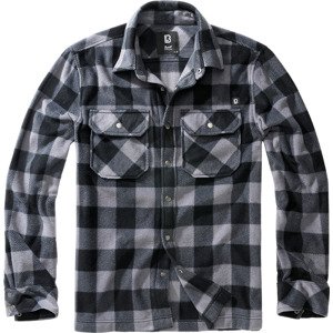 BRANDIT košile Jeff Fleece Shirt Long Sleeve Černo-šedá Velikost: 3XL
