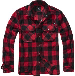 BRANDIT košile Jeff Fleece Shirt Long Sleeve Červená-černá Velikost: 4XL