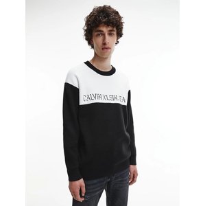 Calvin Klein pánský černobílý svetr - XXL (YAF)