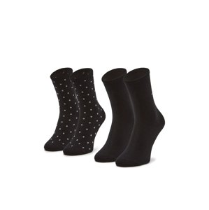 Tommy Hilfiger dámské černé ponožky 2 pack Dot - 39 (001)