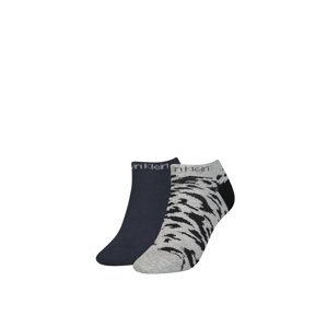 Calvin Klein dámské černo šedé ponožky 2 pack