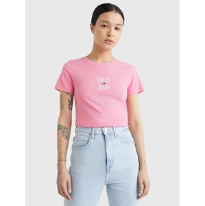 Tommy Jeans dámské růžové tričko - M (THE)