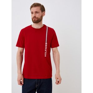Tommy Hilfiger pánské červené tričko - XL (XMP)