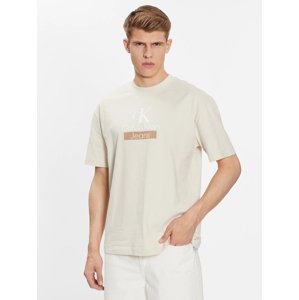 Calvin Klein pánské béžové tričko - XL (ACF)