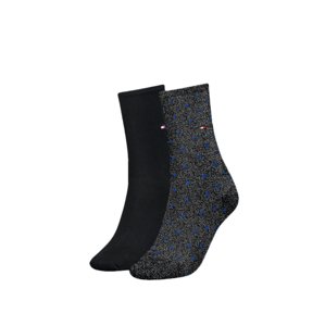 Tommy Hilfiger dámské černé ponožky 2 pack Dot - 39/42 (027)
