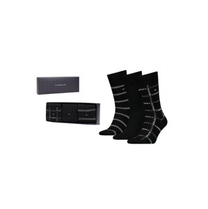 Tommy Hilfiger pánské černé ponožky 3pack - 39/42 (002)