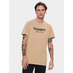 Tommy Jeans pánské béžové tričko