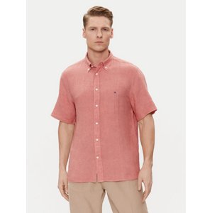 Tommy Hilfiger pánská lněná růžová košile  - L (TJ5)
