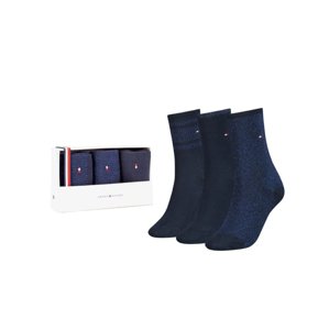 Tommy Hilfiger dámské modré ponožky 3 pack - 39 (001)