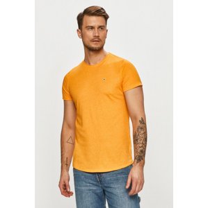 Tommy Jeans pánské oranžové triko SLIM JASPE