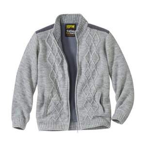 Pletený svetr na zip zateplený fleecem
